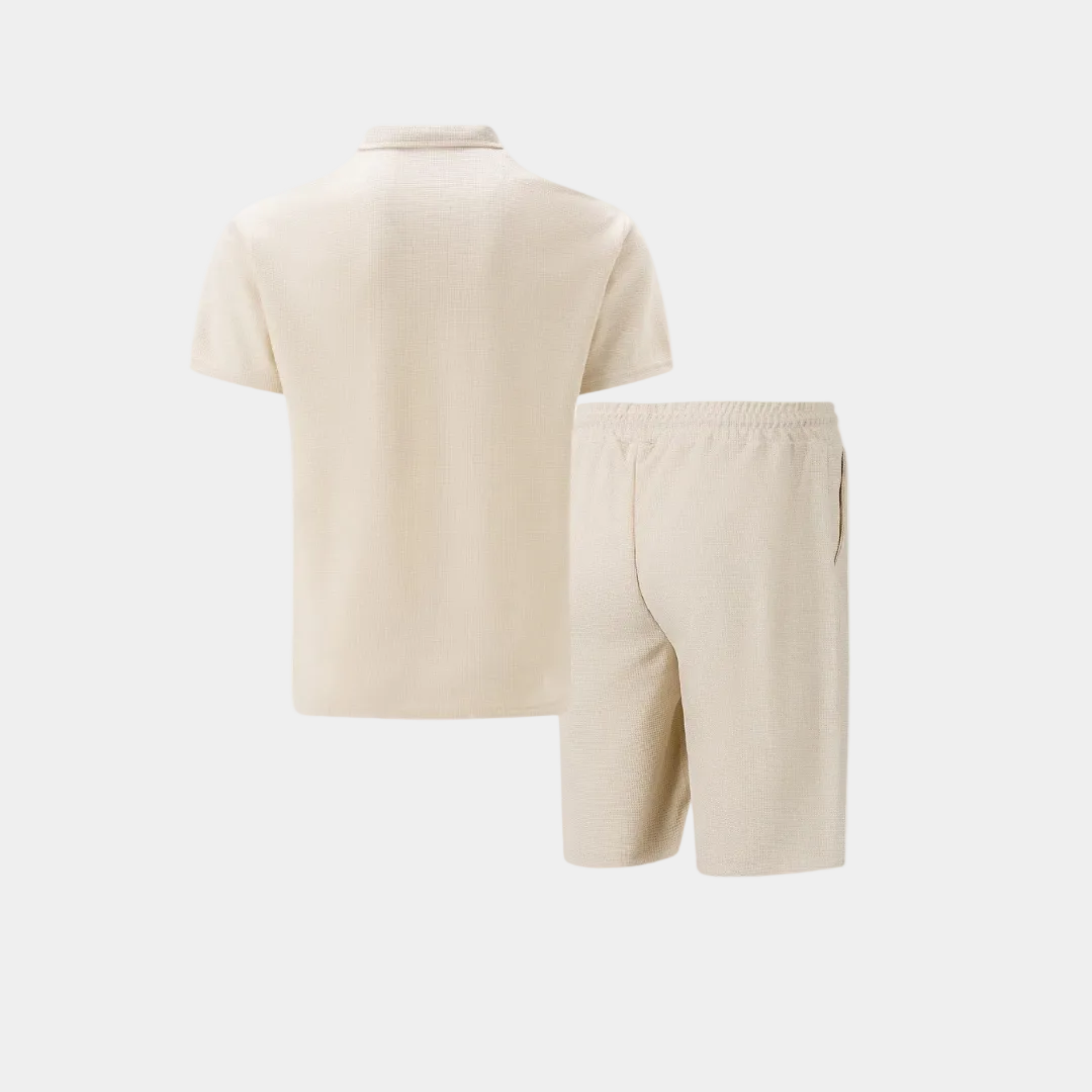 Ensemble homme polo demi-zip et short - image 2