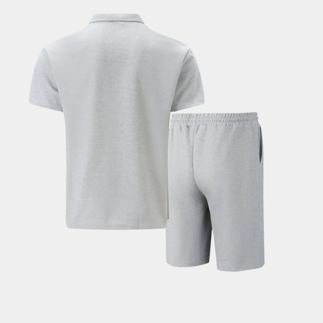 Ensemble homme polo demi-zip et short - image 6