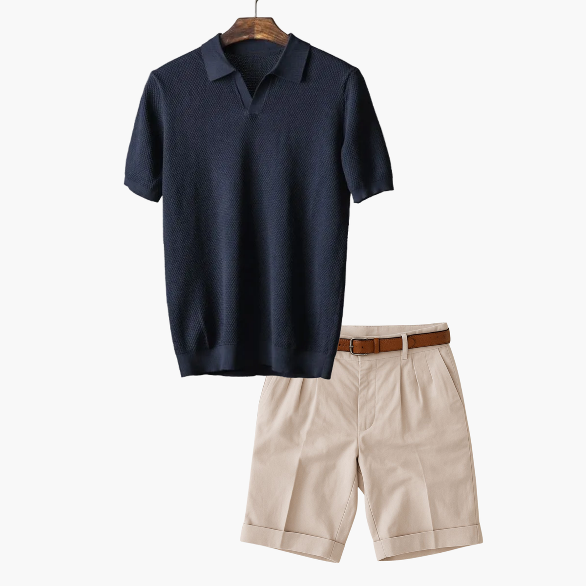 Ensemble homme polo en maille - Bleu marine