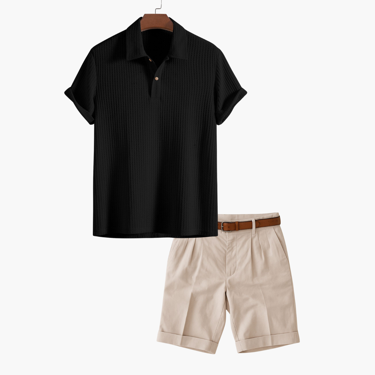 Ensemble homme polo et short - Noir
