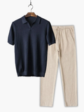Ensemble homme polo texturé - Bleu marine