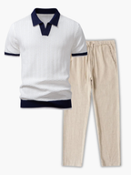 Ensemble homme polo tricoté - Blanc