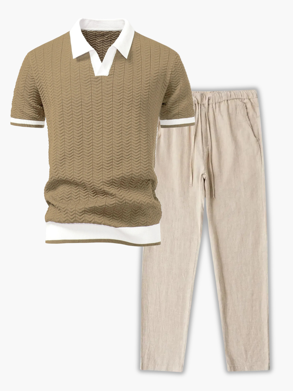 Ensemble homme polo tricoté - Bronze