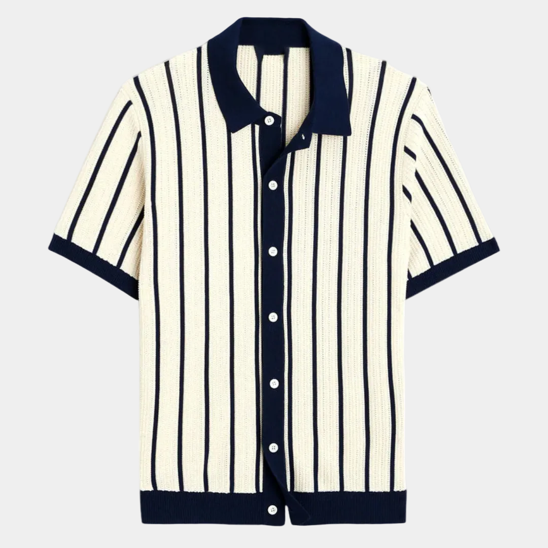 Ensemble homme rayé boutonné - image 2