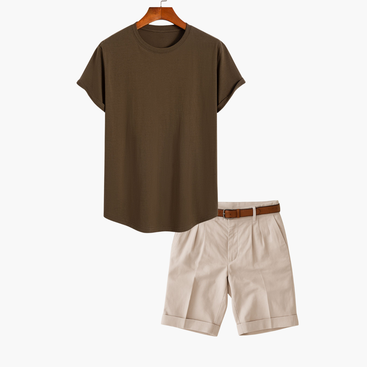 Ensemble homme t-shirt et short - Marron
