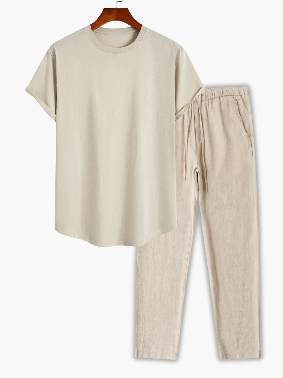 Ensemble homme t-shirt manches courtes - Beige