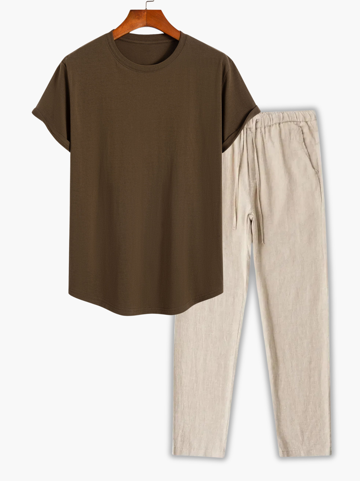 Ensemble homme t-shirt manches courtes - Marron