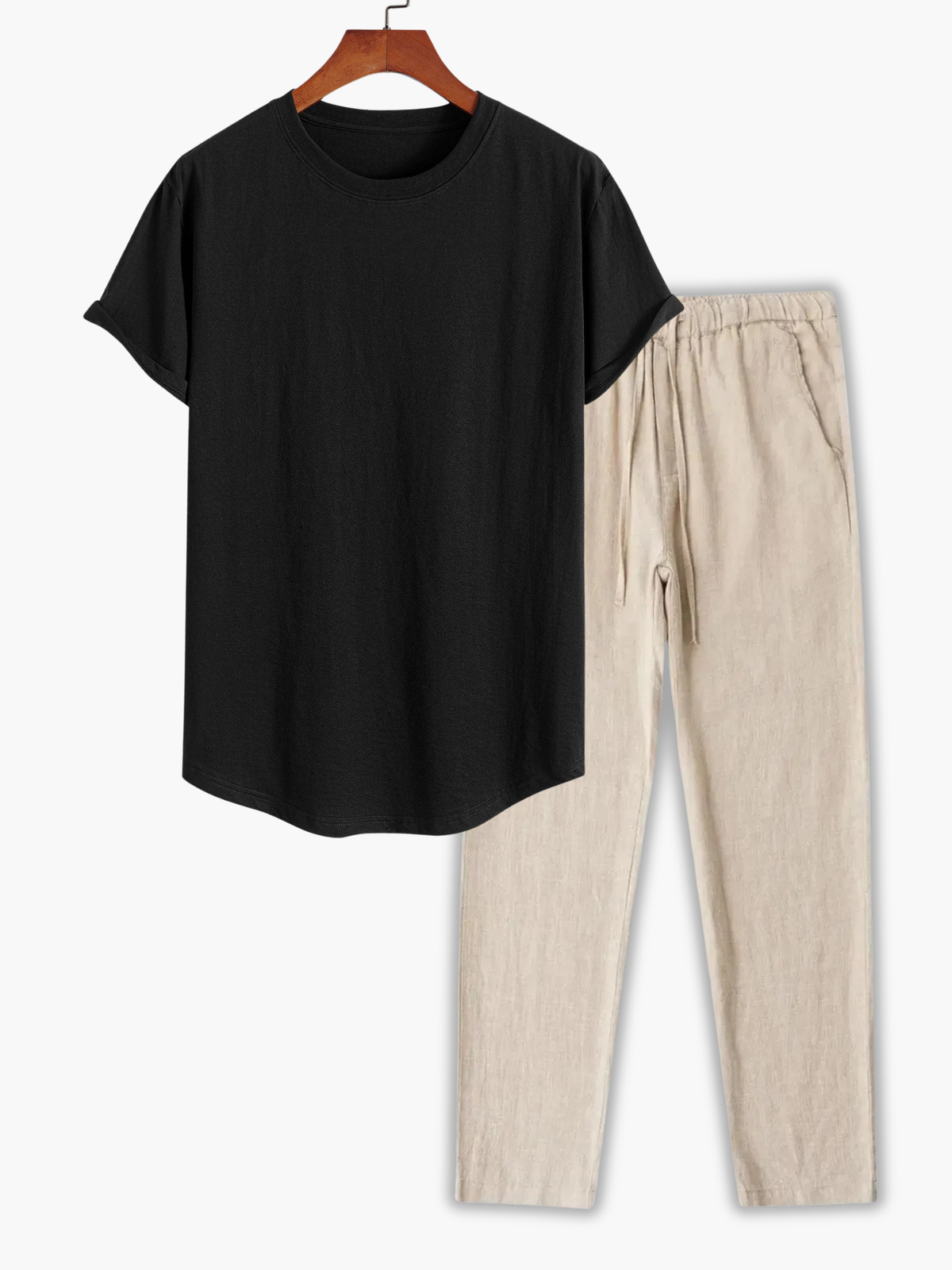 Ensemble homme t-shirt manches courtes - Noir