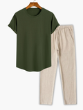 Ensemble homme t-shirt manches courtes - Vert fonce