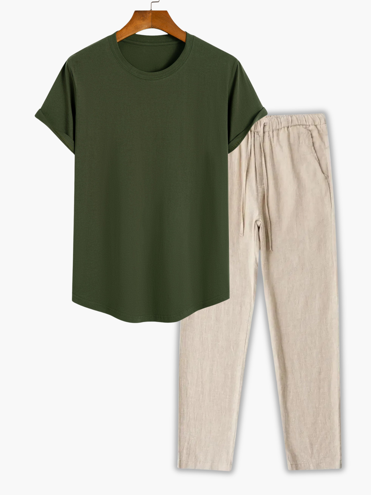 Ensemble homme t-shirt manches courtes - Vert fonce