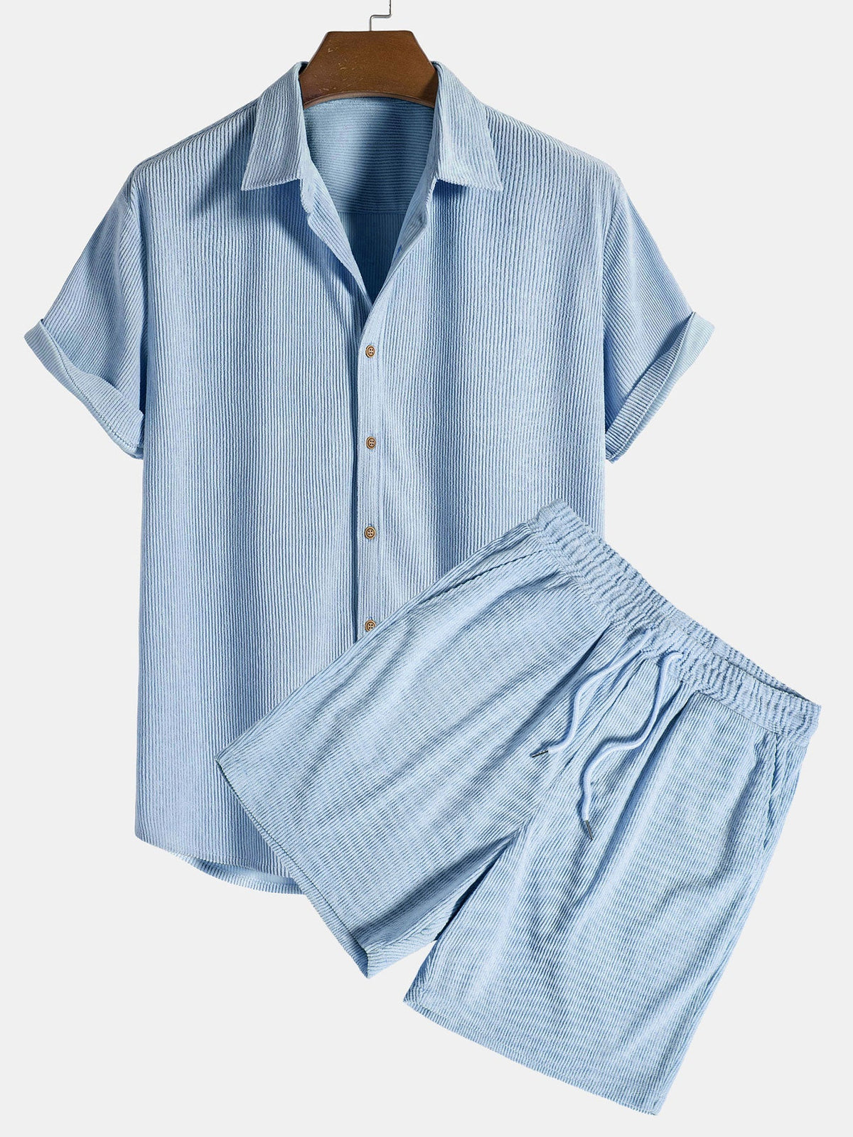 Ensemble homme texturé manches courtes - Bleu clair