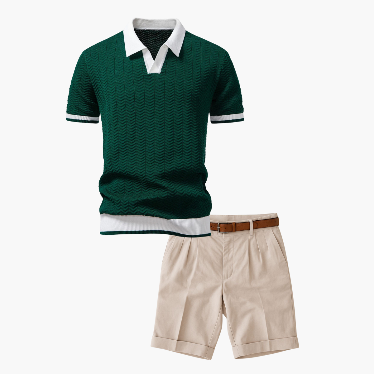 Ensemble Polo Texturé Homme - Vert