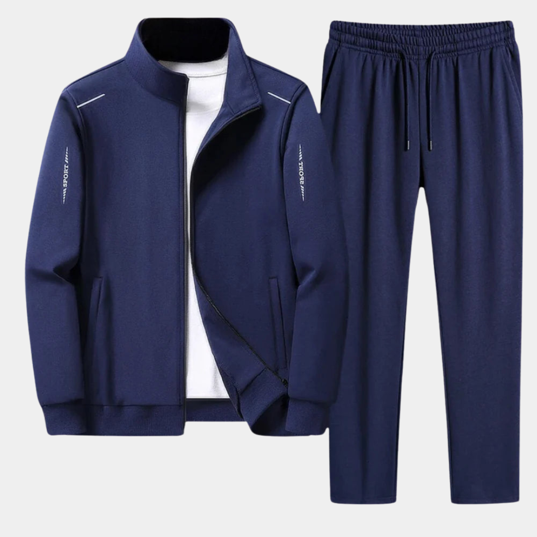 Ensemble Survêtement Homme Zip Complet Stylé – Veste Athlétique et Pantalon Jogger Confortable - Bleu