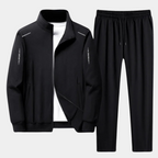 Ensemble Survêtement Homme Zip Complet Stylé – Veste Athlétique et Pantalon Jogger Confortable - Noir