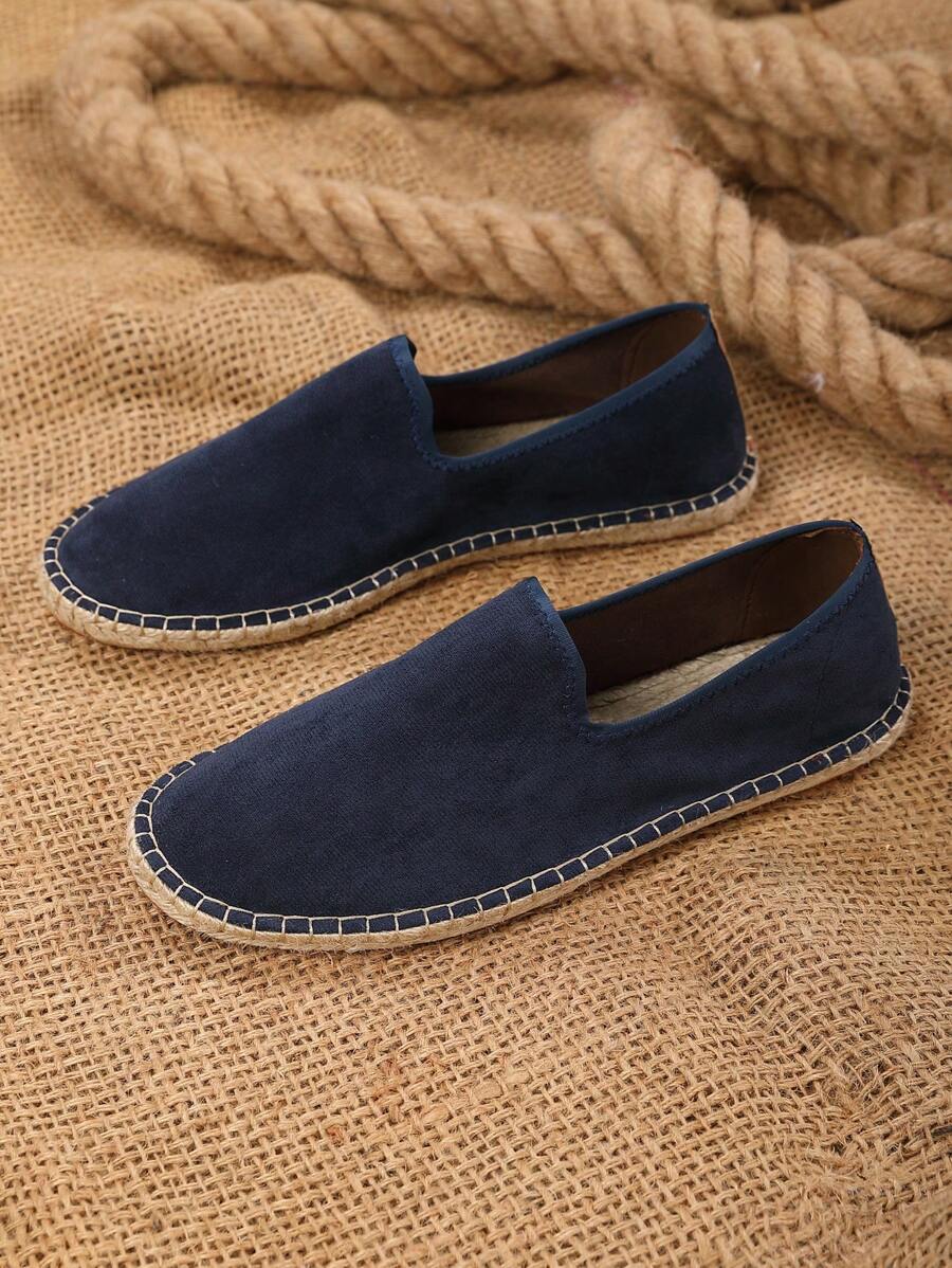Espadrilles homme à enfiler semelle plate - Bleu