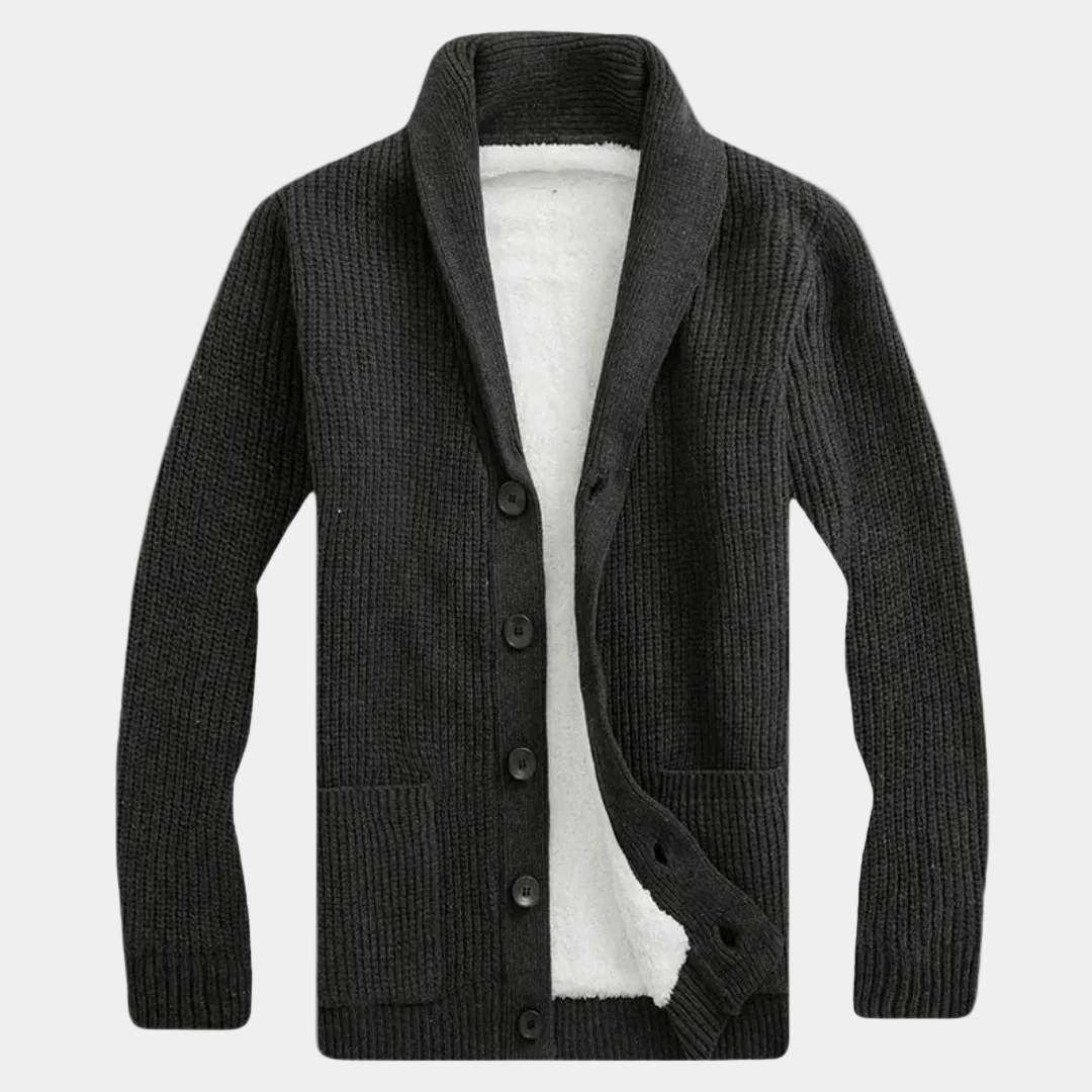 Gilet homme col châle boutonné - Gris