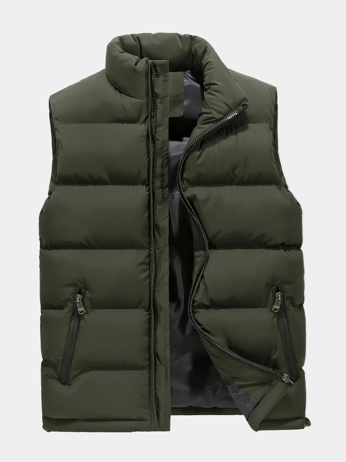 Gilet homme col montant - Vert militaire