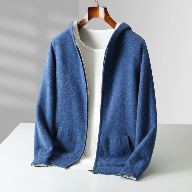Gilet homme zippé à capuche - Bleu