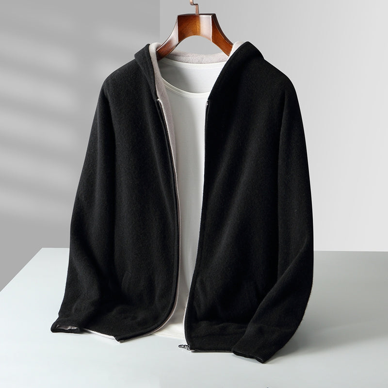 Gilet homme zippé à capuche - Noir