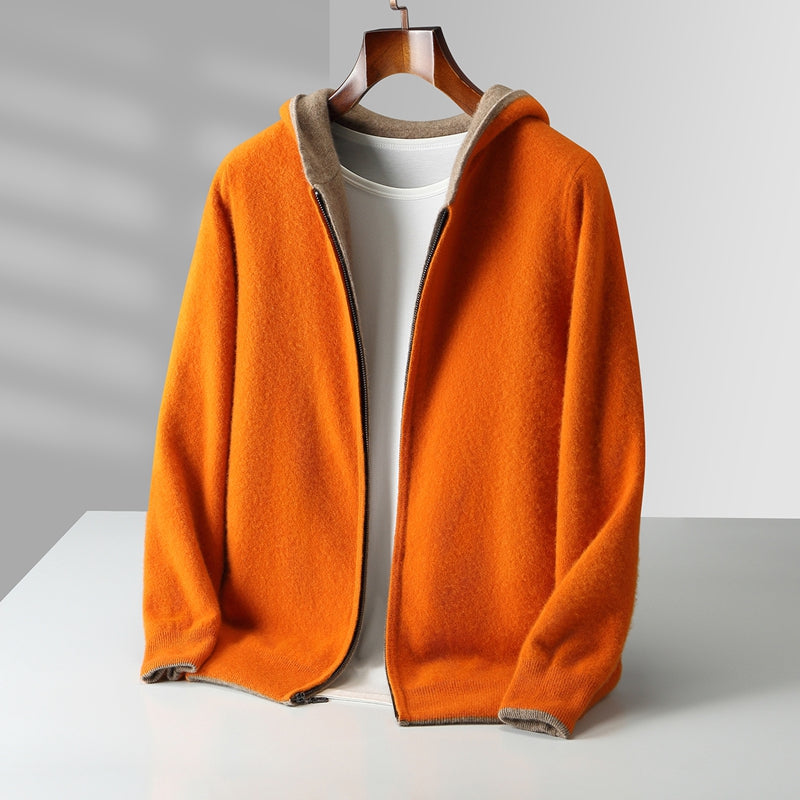 Gilet homme zippé à capuche - Orange