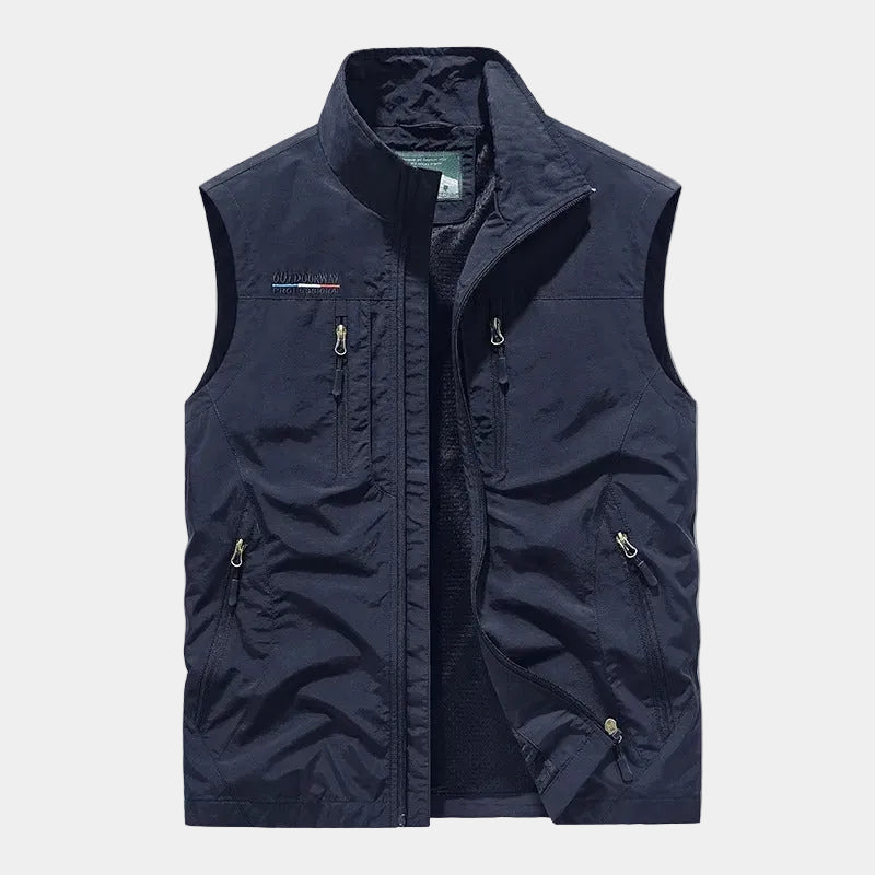 Gilet homme zippé col montant - Bleu marine