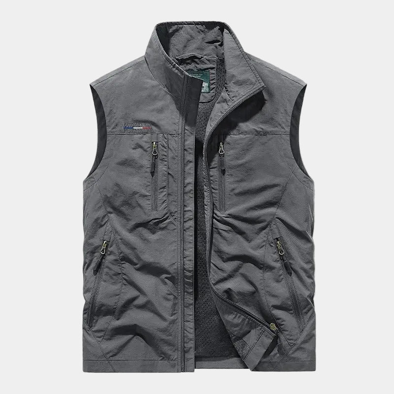 Gilet homme zippé col montant - Gris