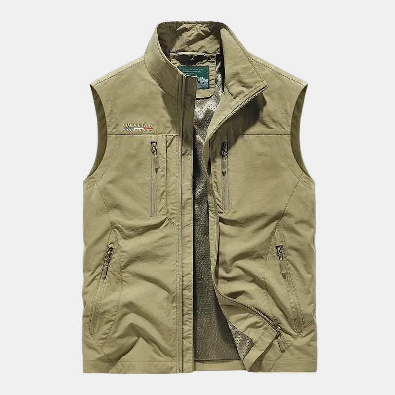 Gilet homme zippé col montant - Kaki