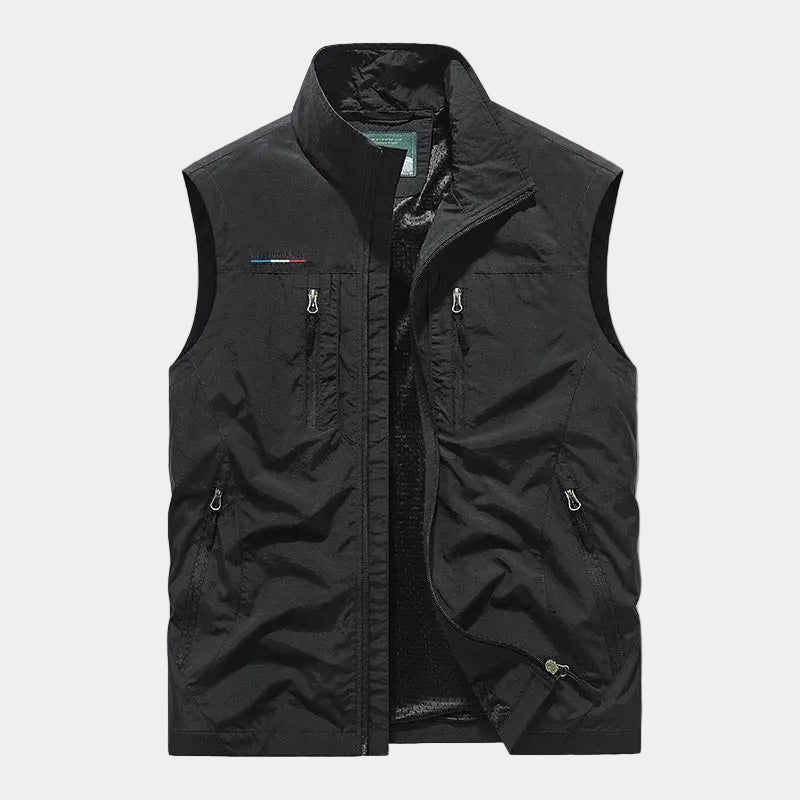 Gilet homme zippé col montant - Noir