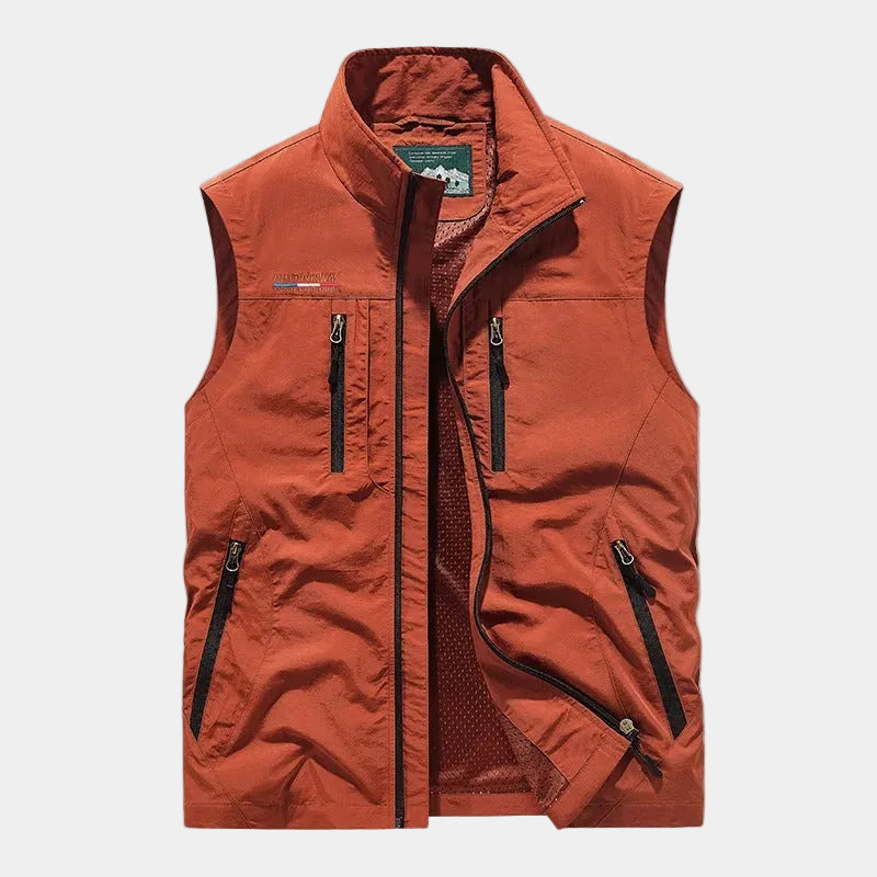 Gilet homme zippé col montant - Rouge