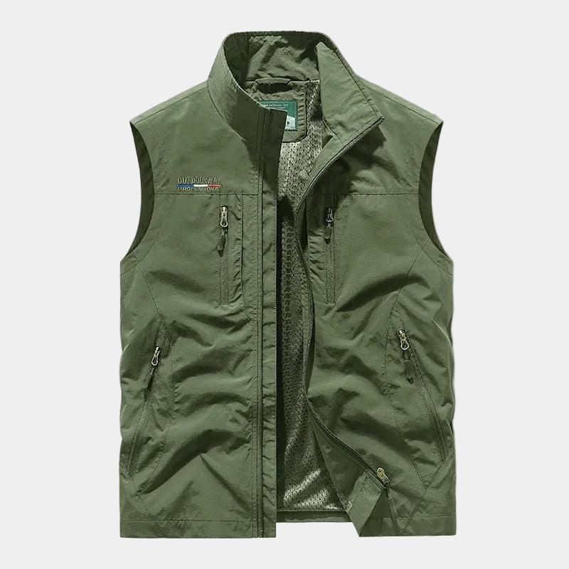 Gilet homme zippé col montant - Vert