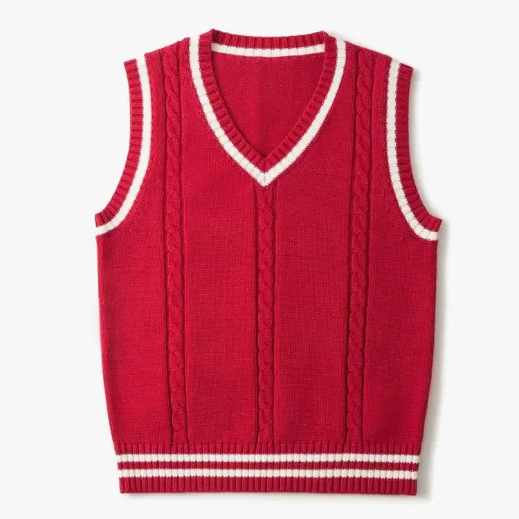 Gilet Sans Manches Col V Sculpté Léger Homme - Raffiné - Rouge
