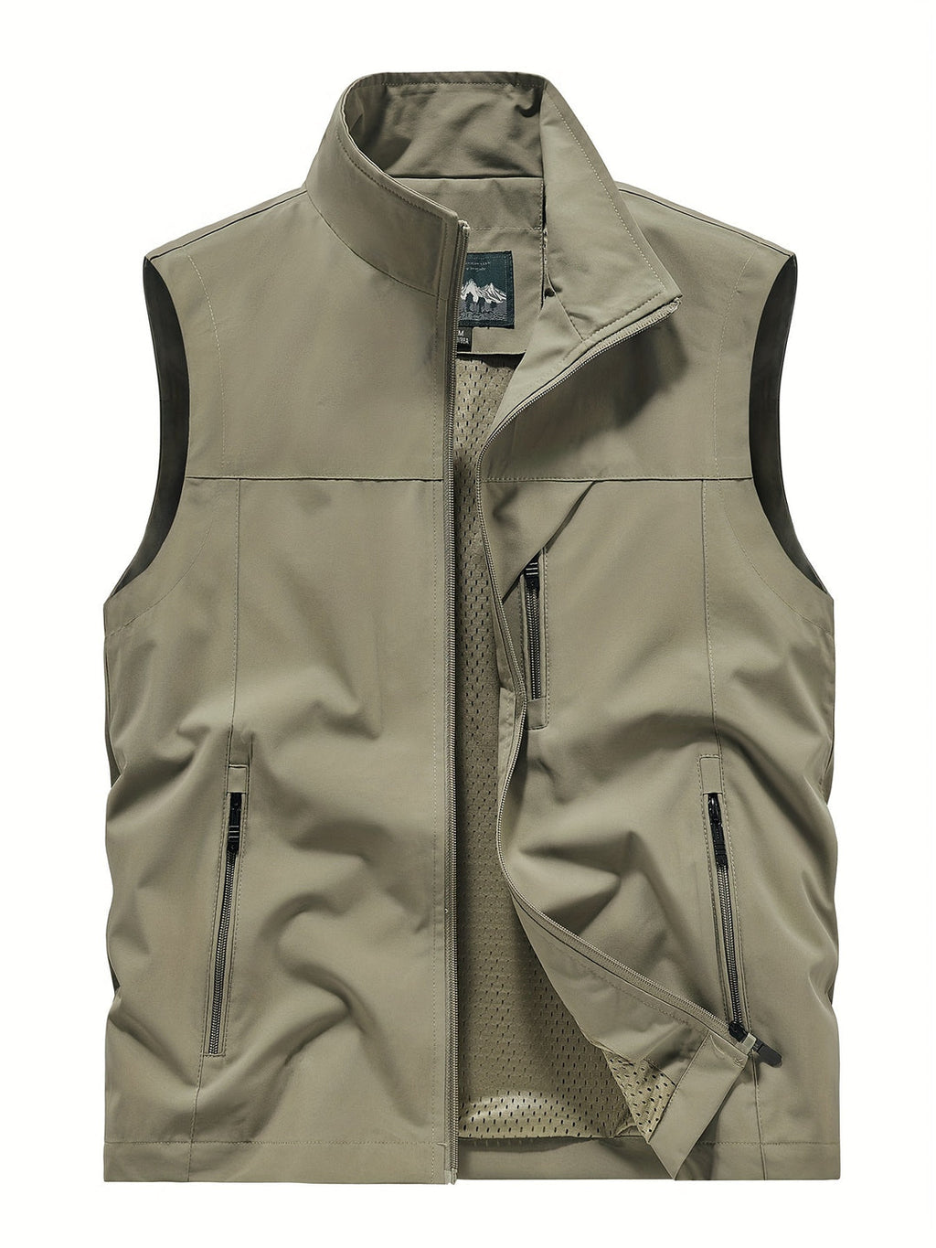Gilet softshell sans manches homme – Veste coupe-vent légère pour l’extérieur - Kaki