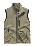 Gilet softshell sans manches homme – Veste coupe-vent légère pour l’extérieur - Kaki