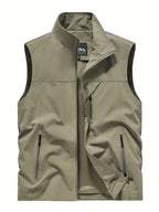 Gilet softshell sans manches homme – Veste coupe-vent légère pour l’extérieur - Kaki