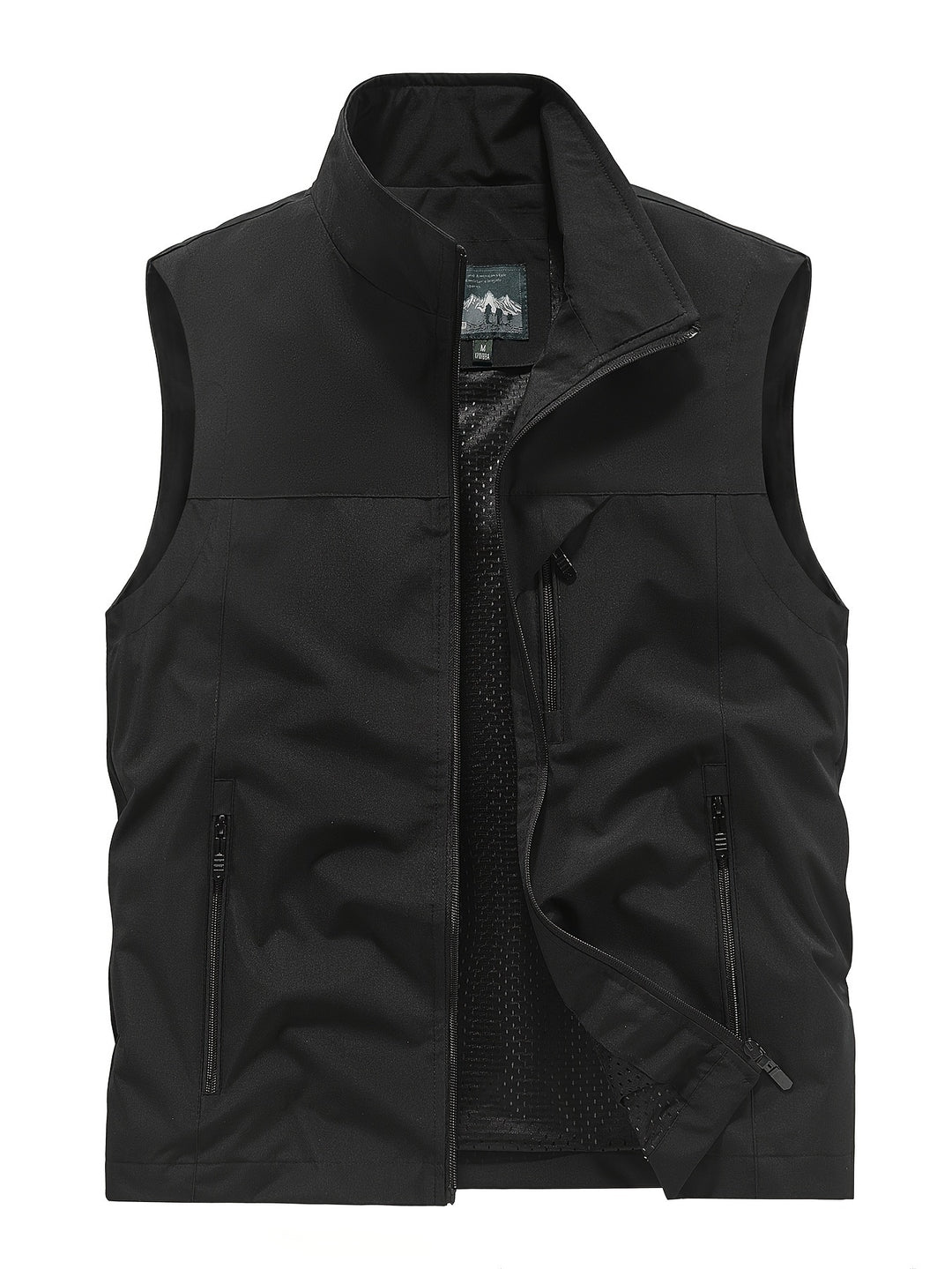 Gilet softshell sans manches homme – Veste coupe-vent légère pour l’extérieur - Noir