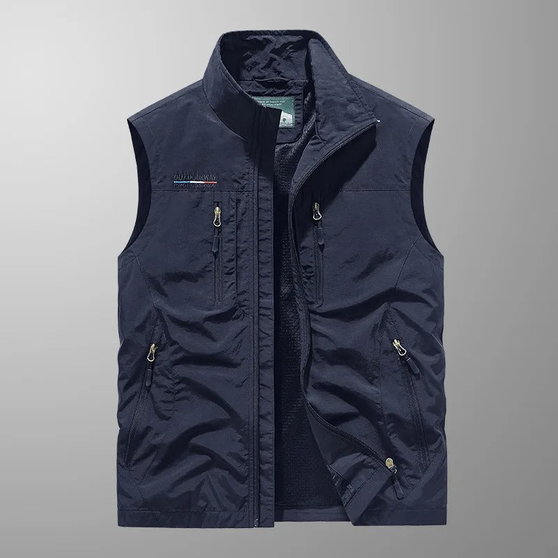 Gilet utilitaire homme léger multi-poches – durable, confortable, polyvalent - Bleu marine