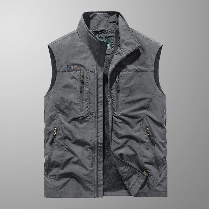 Gilet utilitaire homme léger multi-poches – durable, confortable, polyvalent - Gris