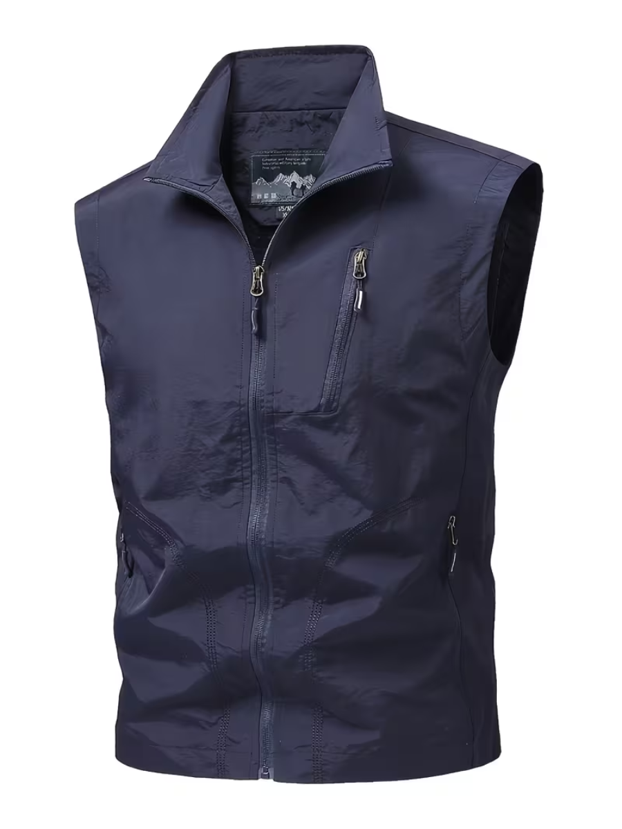 Gilet utilitaire zippé pour hommes - Bleu marine