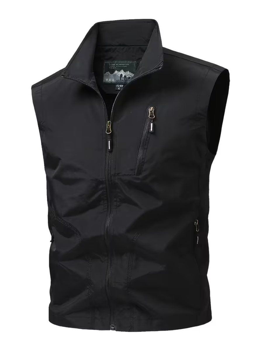 Gilet utilitaire zippé pour hommes - Noir