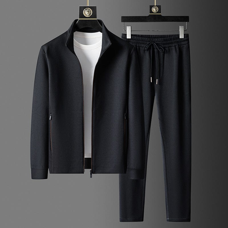Homme Premium Survêtement Élégant Ensemble – Confort, Stilfuld, Port Quotidien - Noir