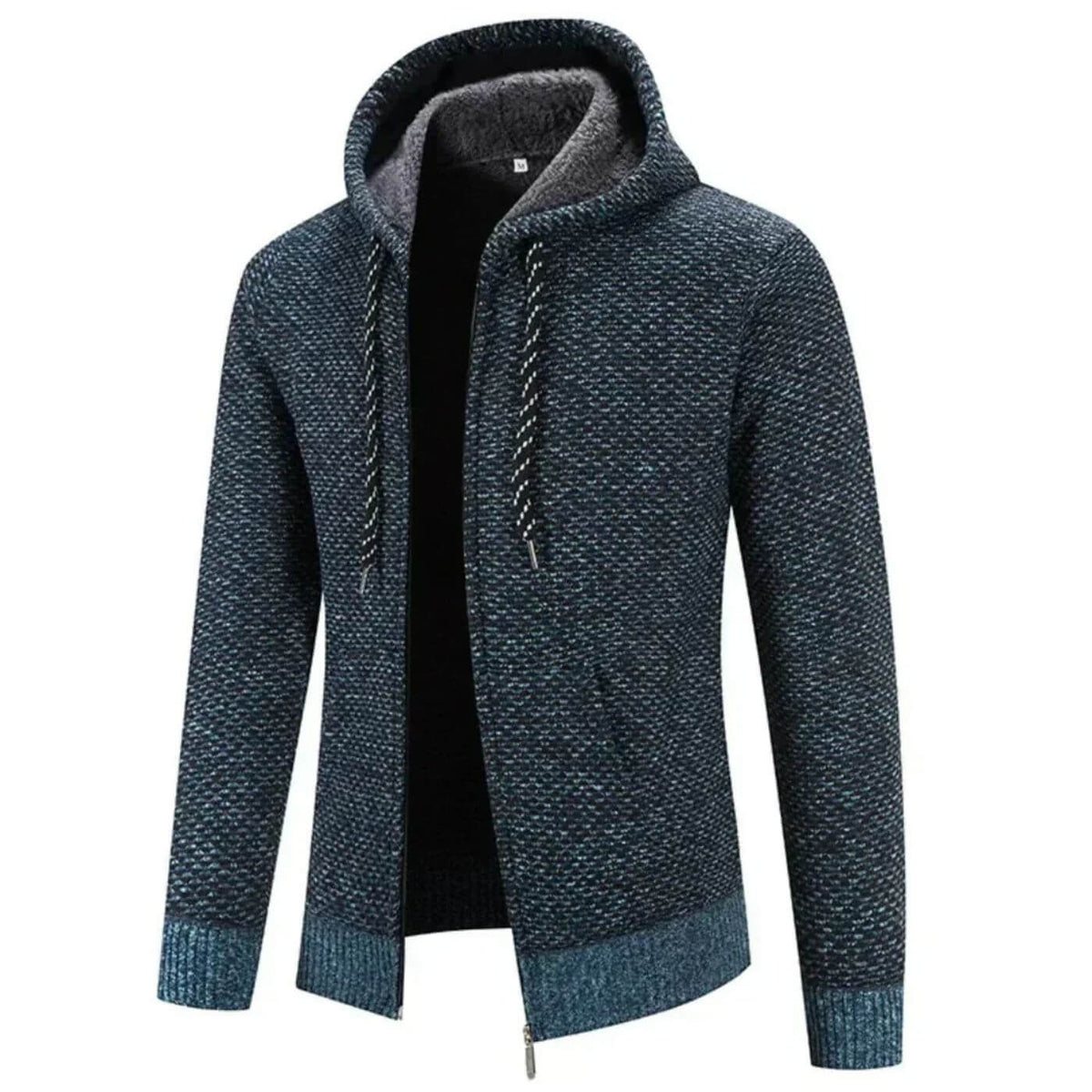 Hoodie Homme Doublé de Polaire – Cardigan Épais et Confortable - Bleu