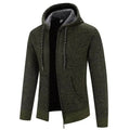 Hoodie Homme Doublé de Polaire – Cardigan Épais et Confortable - Vert