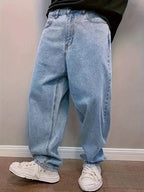 Jean Baggy en Denim pour Homme – Détail Plissé, Coupe Décontractée - image 2