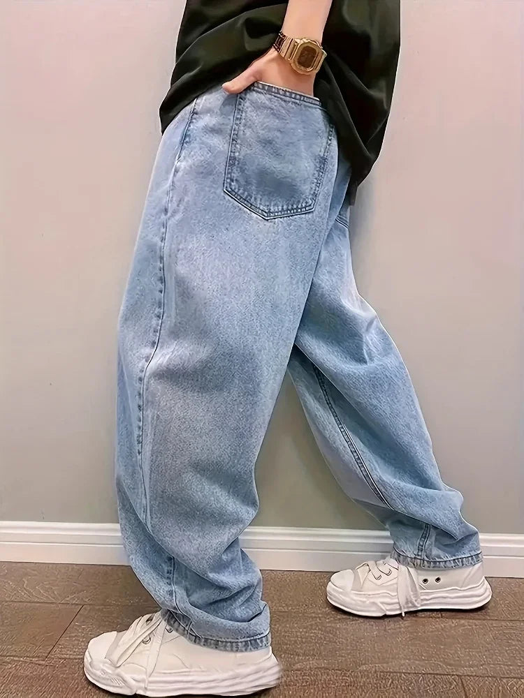 Jean Baggy en Denim pour Homme – Détail Plissé, Coupe Décontractée - image 4