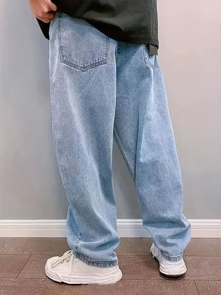 Jean Baggy en Denim pour Homme – Détail Plissé, Coupe Décontractée - image 5