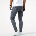 Jean cargo extensible pour hommes – Pantalon décontracté ajusté en denim - image 5
