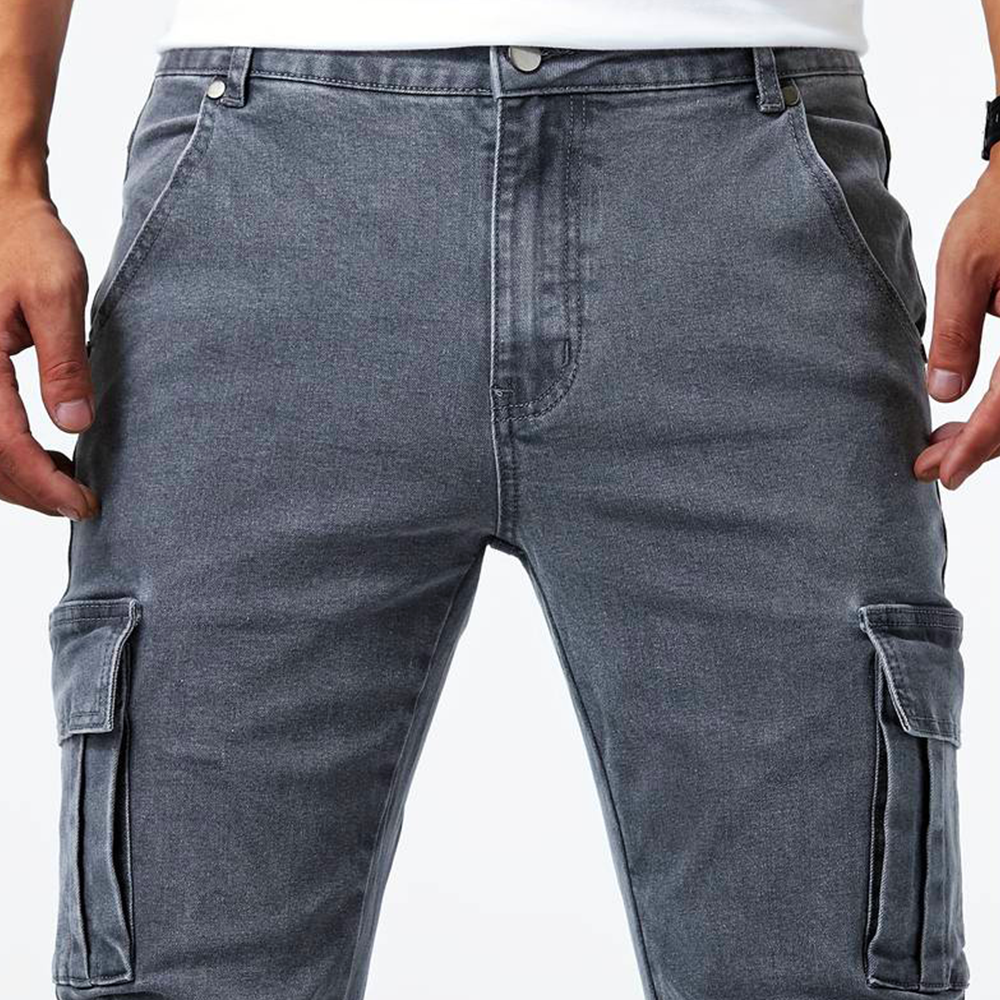 Jean cargo extensible pour hommes – Pantalon décontracté ajusté en denim - image 6