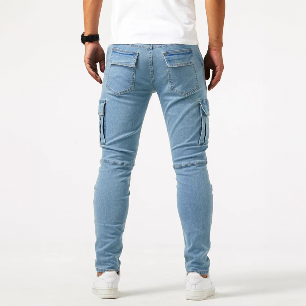 Jean cargo extensible pour hommes – Pantalon décontracté ajusté en denim - image 8
