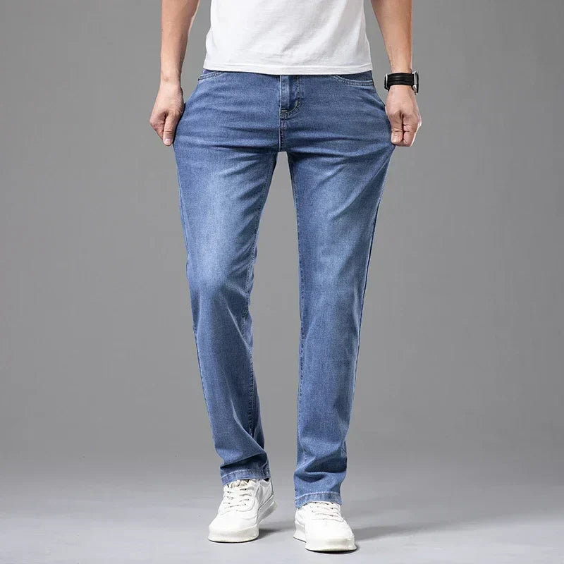 Jean Homme Premium Résistant Coupe Droite Ajustée – Denim Quotidien - Bleu