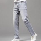 Jean Homme Premium Résistant Coupe Droite Ajustée – Denim Quotidien - Gris